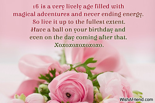 16th birthday wishes