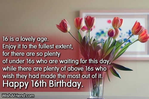 16th birthday wishes