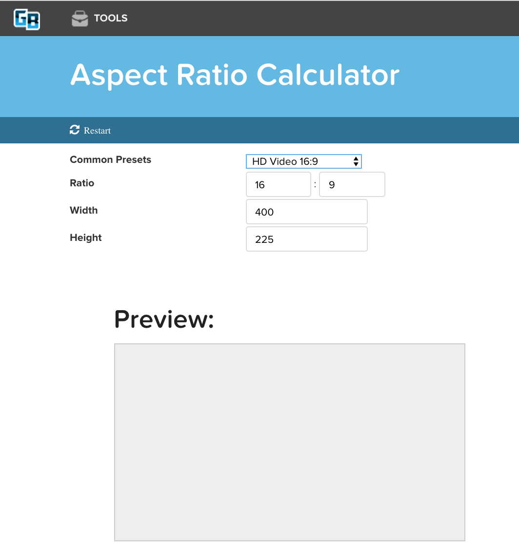 free aspect ratio calculator