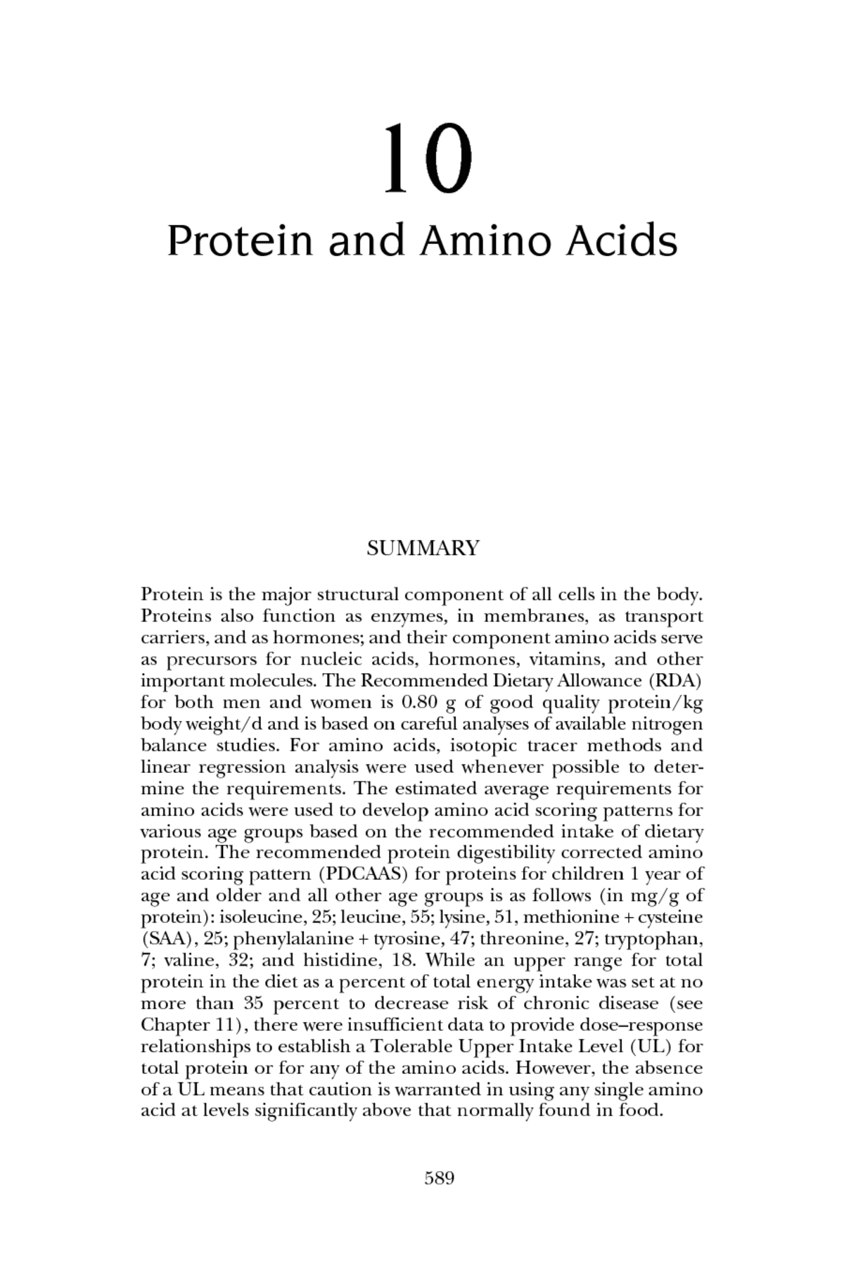 10 protein and amino