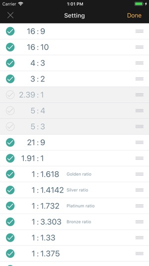 aspectratio on the app