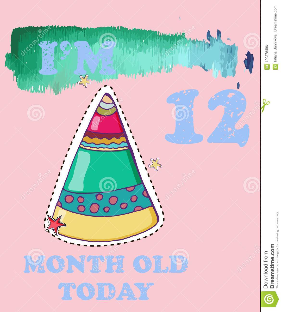vector baby milestone card