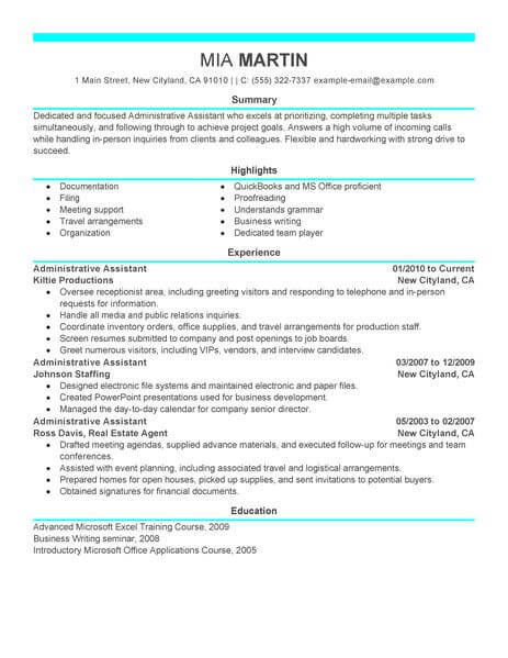 best administrative assistant resume example livecareer
