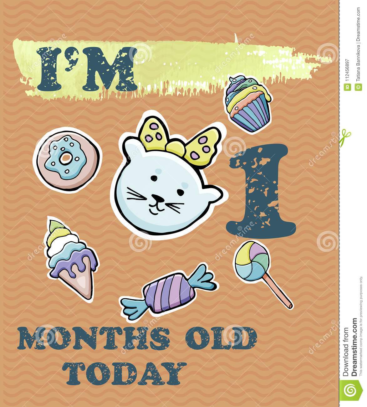 vector baby milestone card