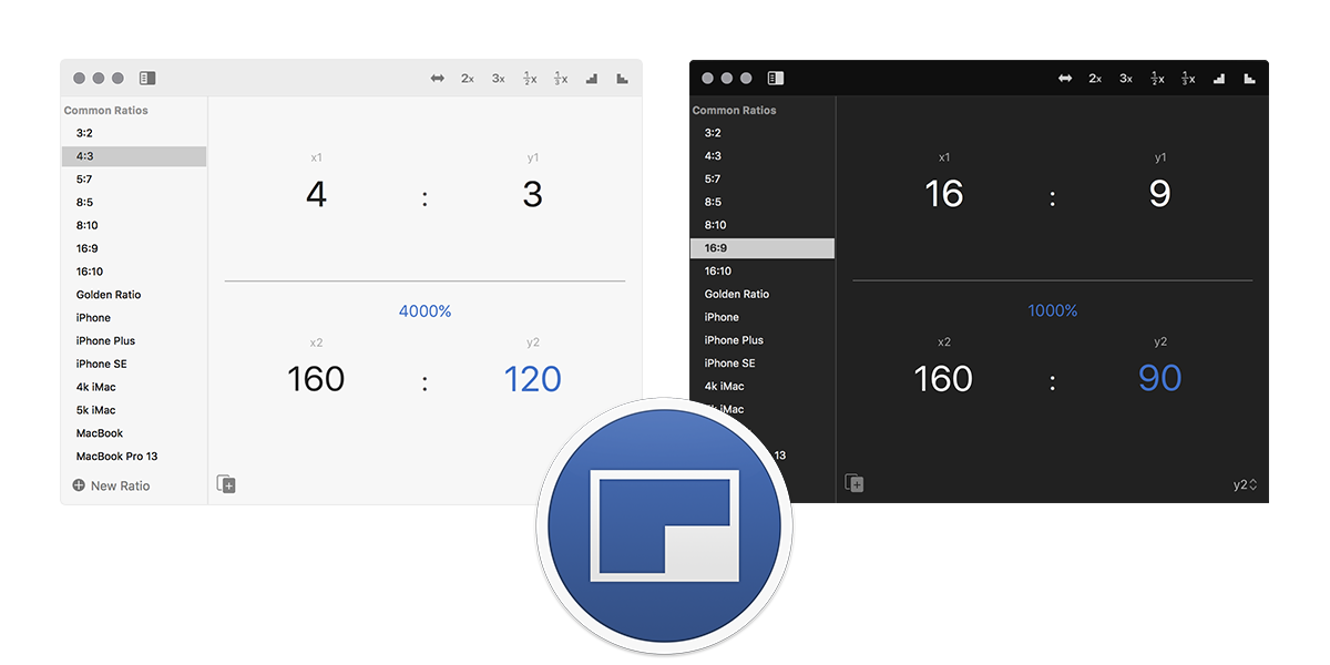 x2y aspect ratio calculator