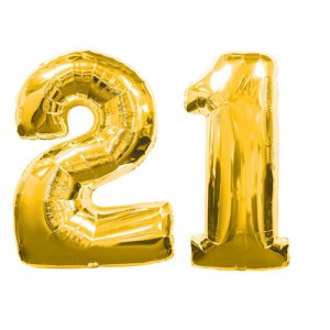 large gold number 21
