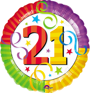 21st birthday balloons number