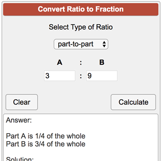 ratio to fraction calculator
