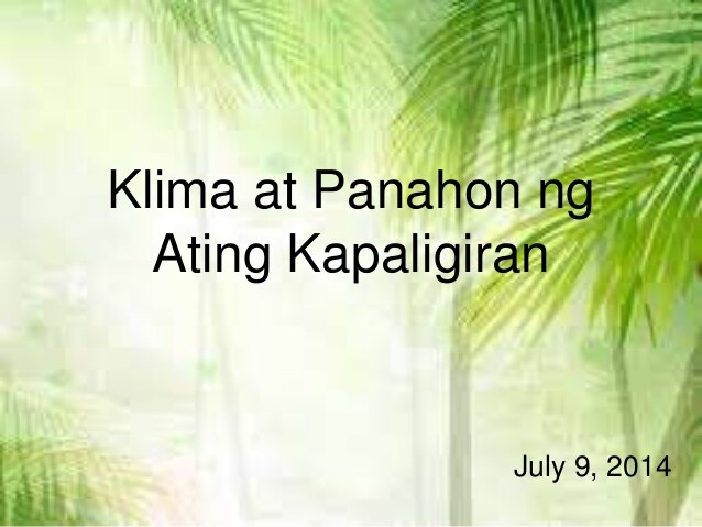 klima at panahon ng