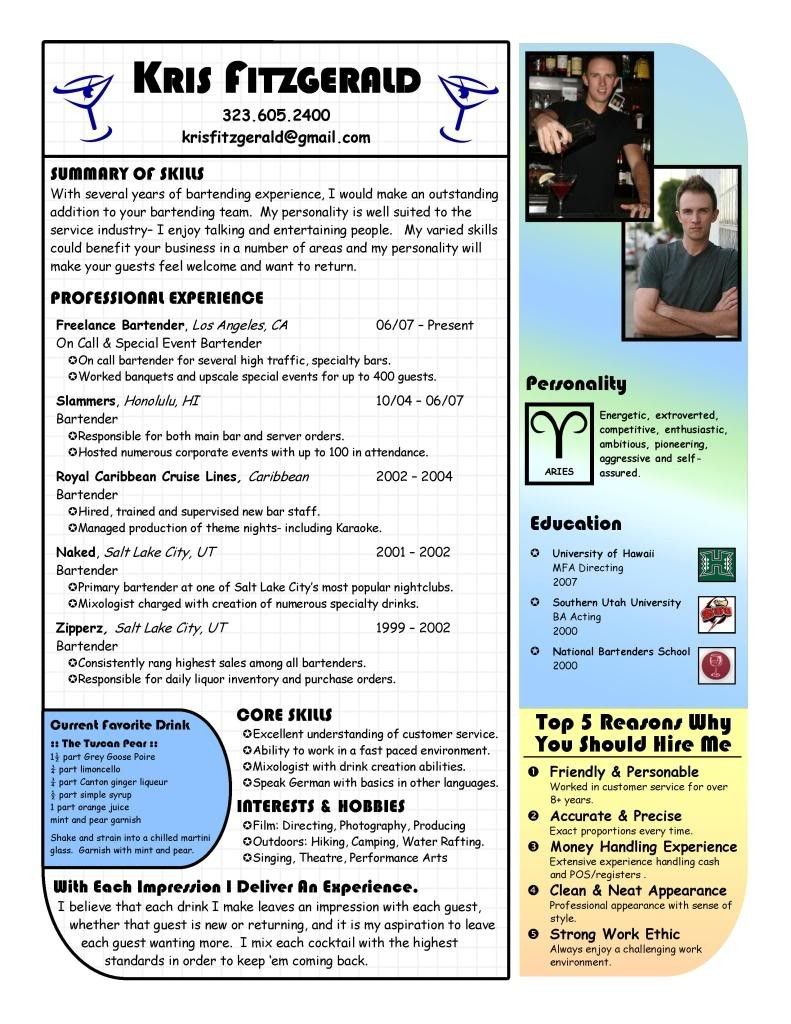 bartender resume example bartending resume bartender resumes