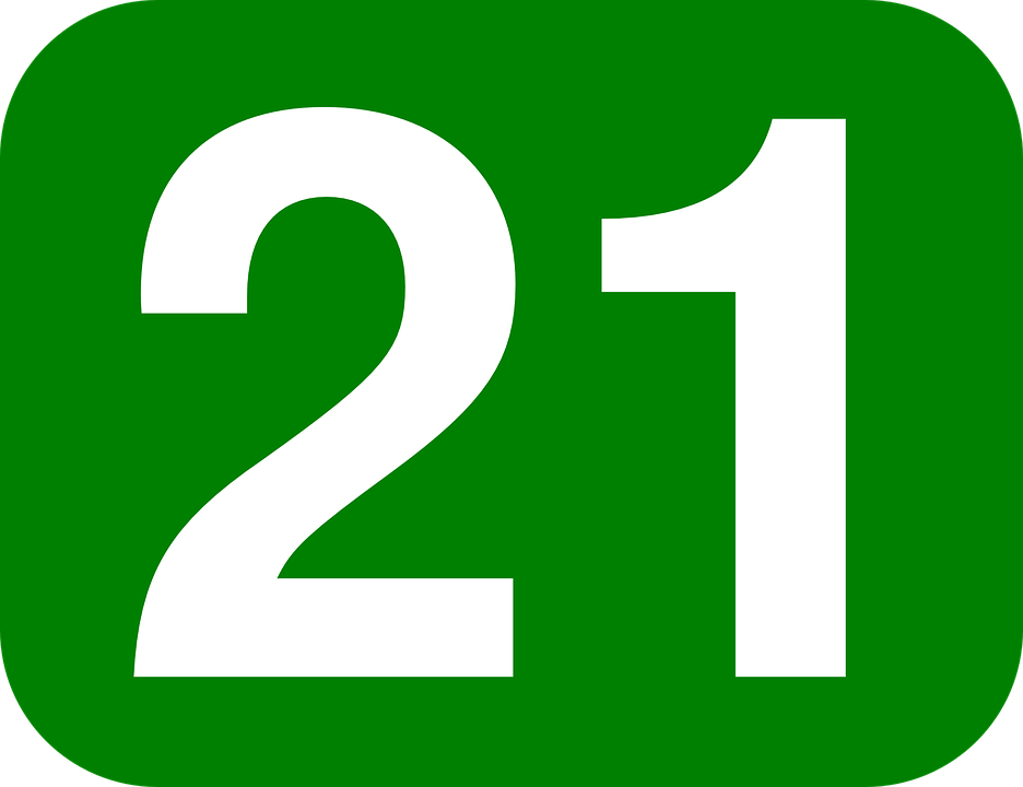 número 21 vinte gráfico