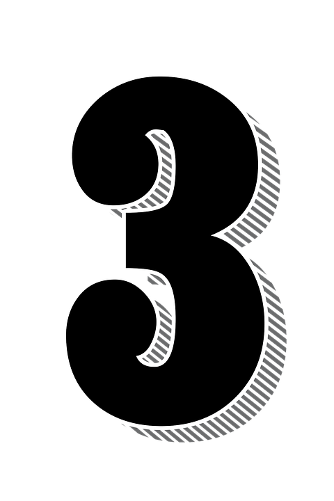 numbers three 3 drop