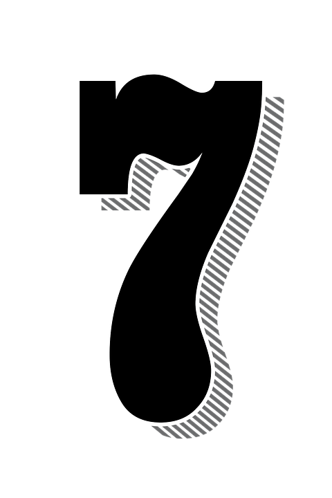 numbers seven 7 drop