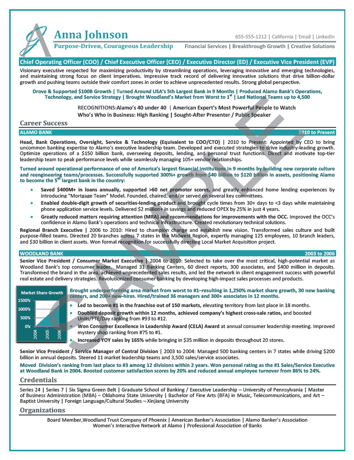 executive resume sample chief operating officer executive resume