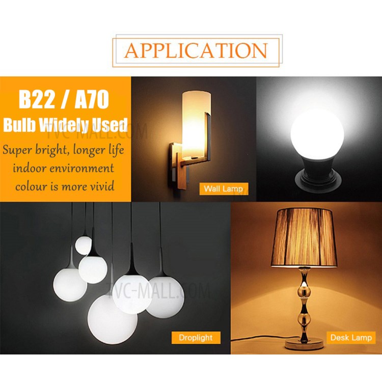 3pcs b22 a70 12w