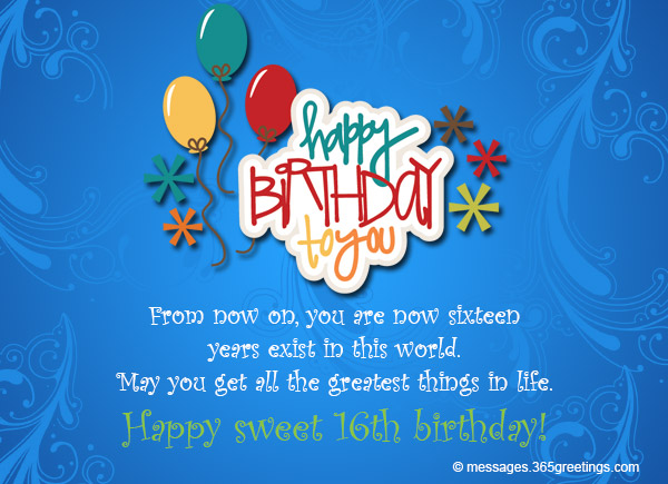 16th birthday wishes 365greetings