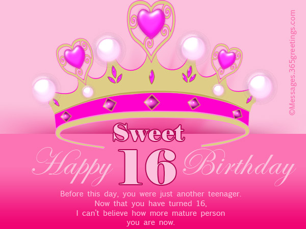 16th birthday wishes 365greetings