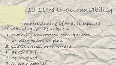 10 steps to accountability