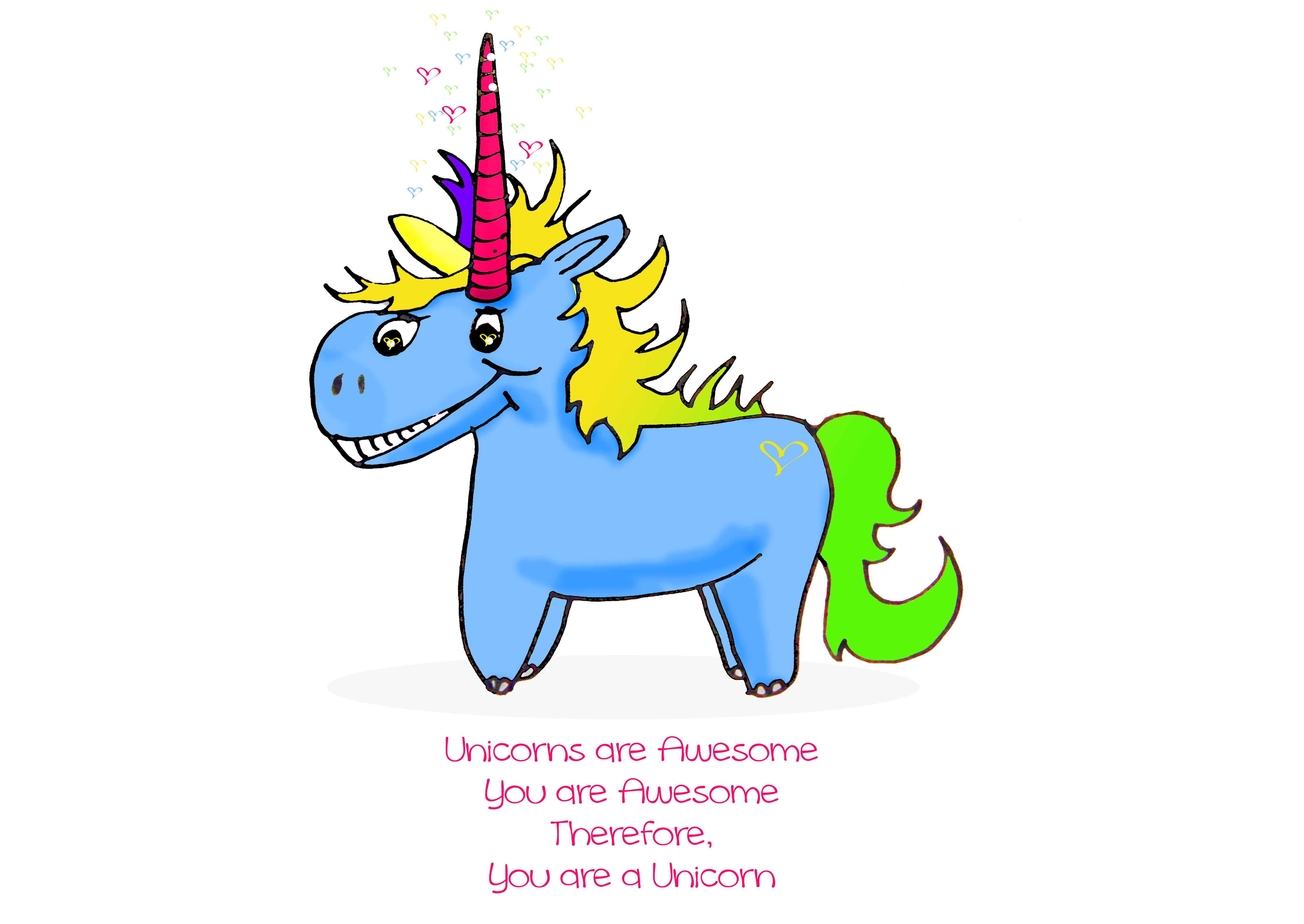unicorns are awesome doodle