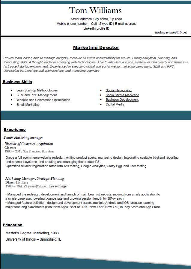 resume format 2016 12 free to download word templates