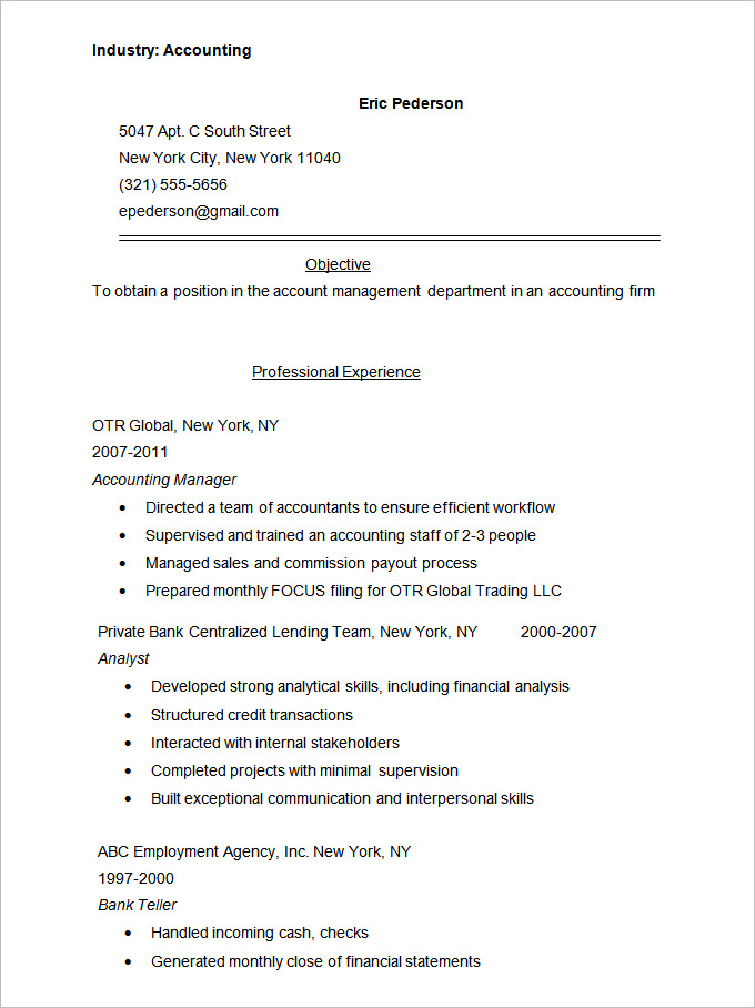 19 accounting resume templates pdf doc free premium templates