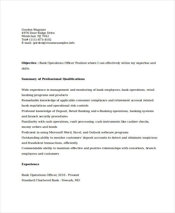 banking resume samples 45 free word pdf documents download
