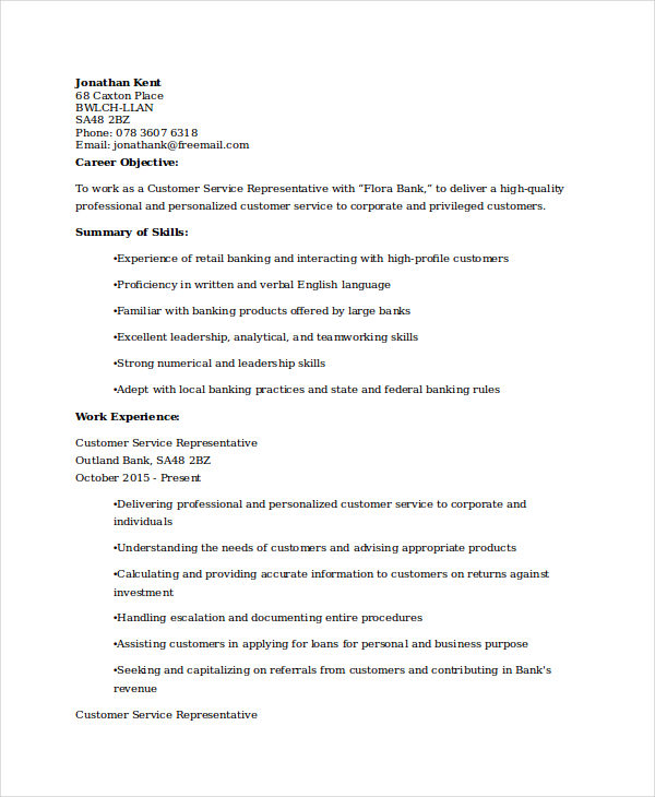 banking resume samples 45 free word pdf documents download