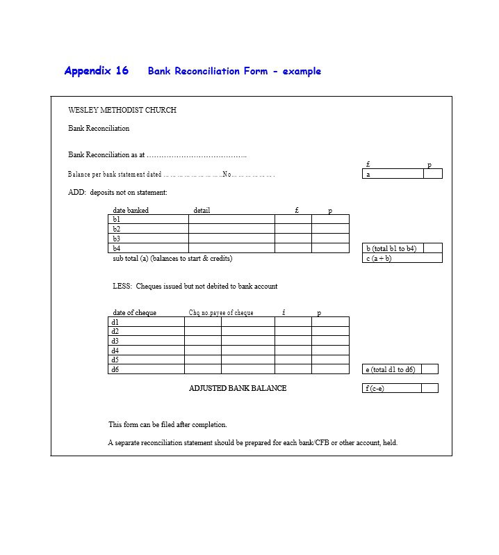 50 bank reconciliation examples templates 100 free