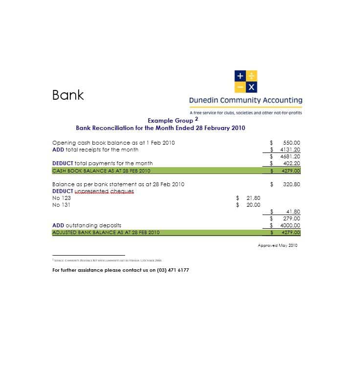 50 bank reconciliation examples templates 100 free