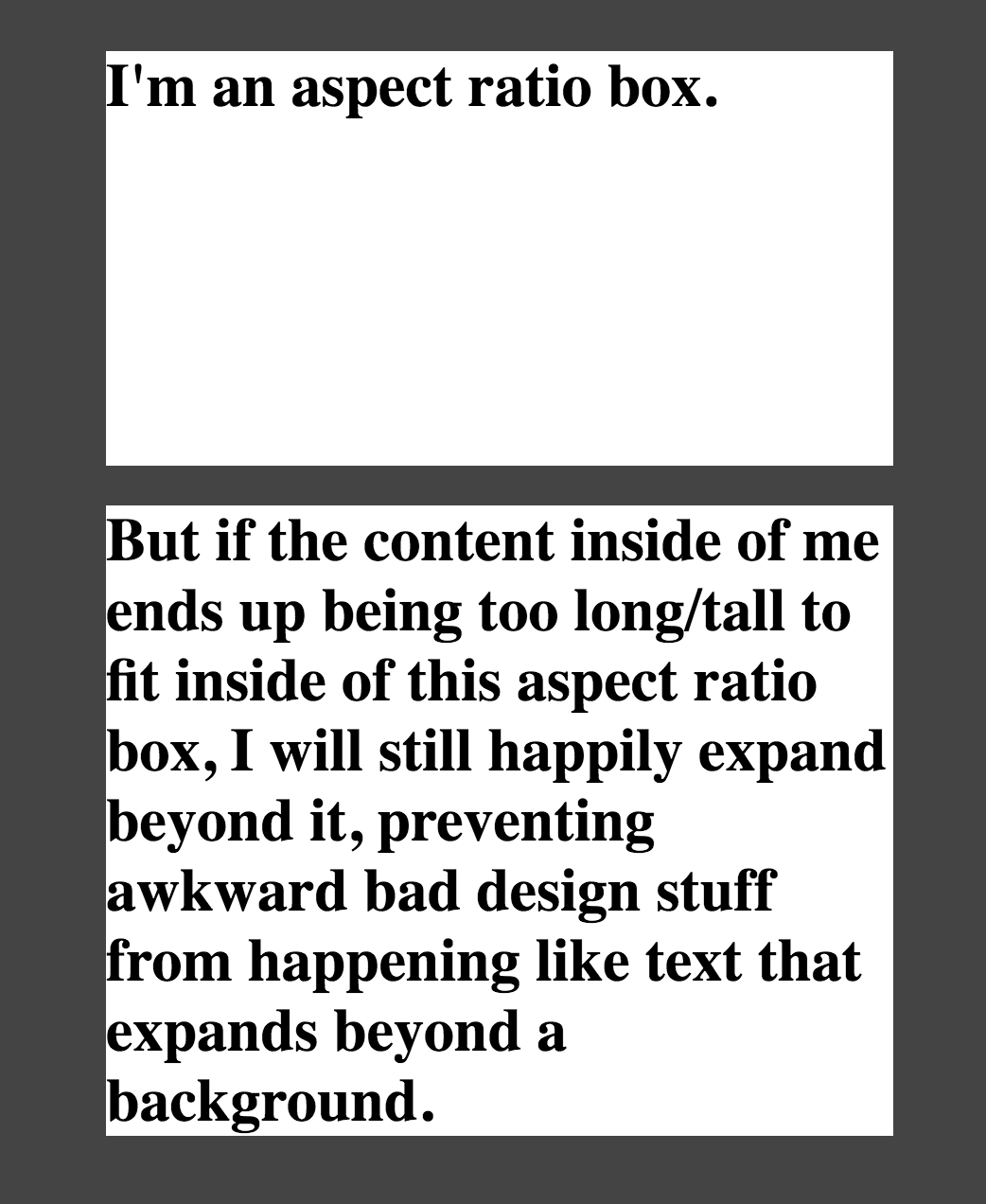 aspect ratio boxes css