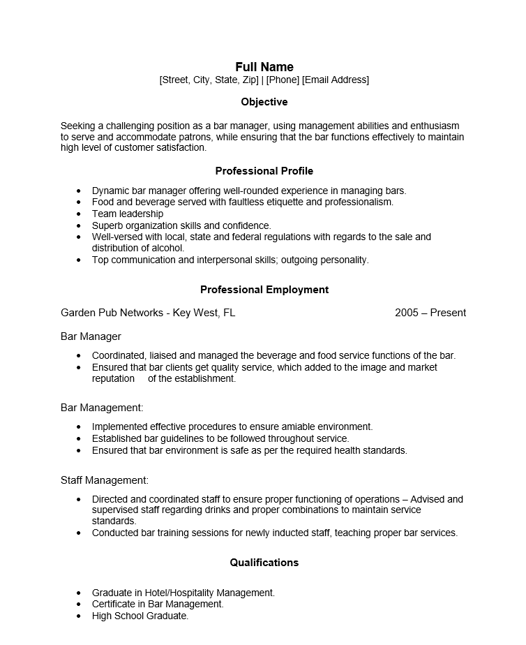 bartender manager resumes april onthemarch co