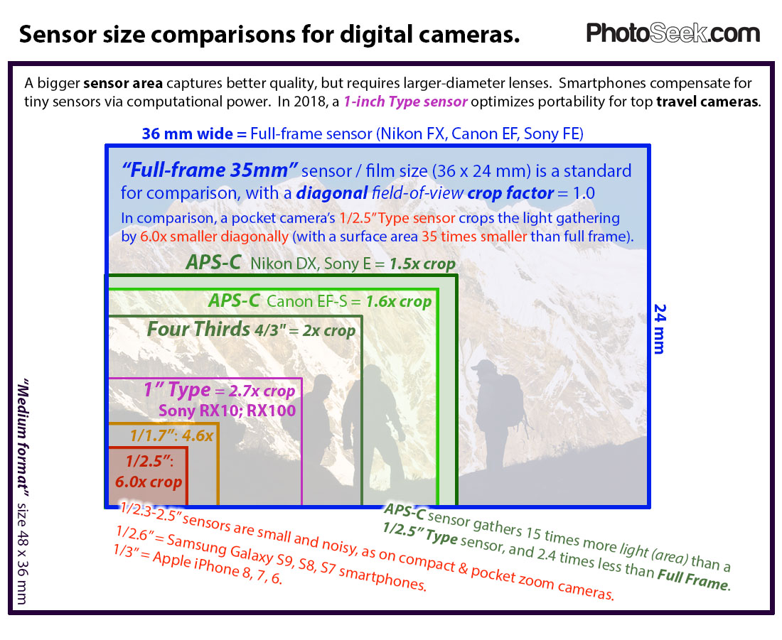 compare camera sensor sizes