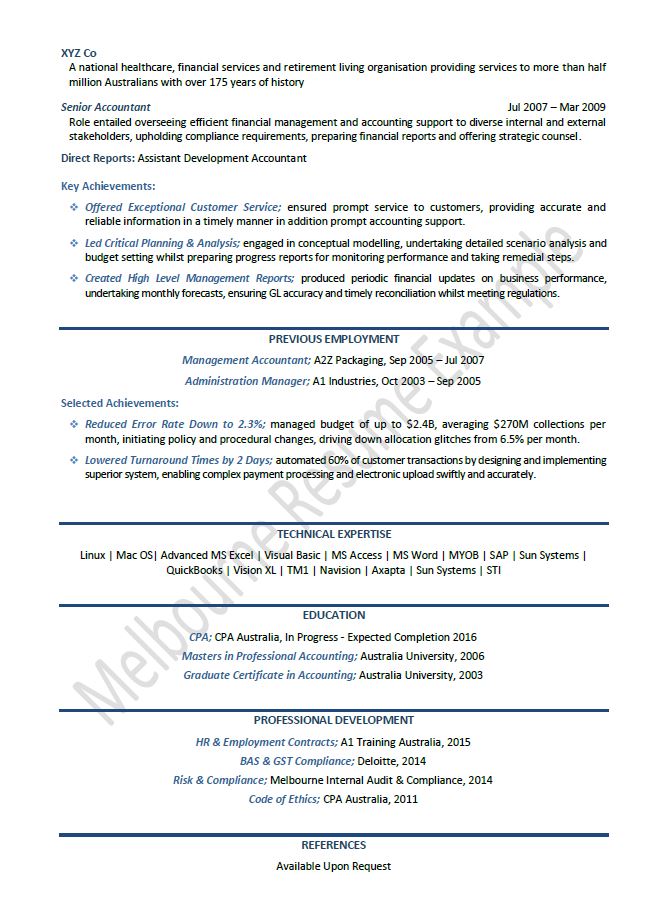 accounting resume
