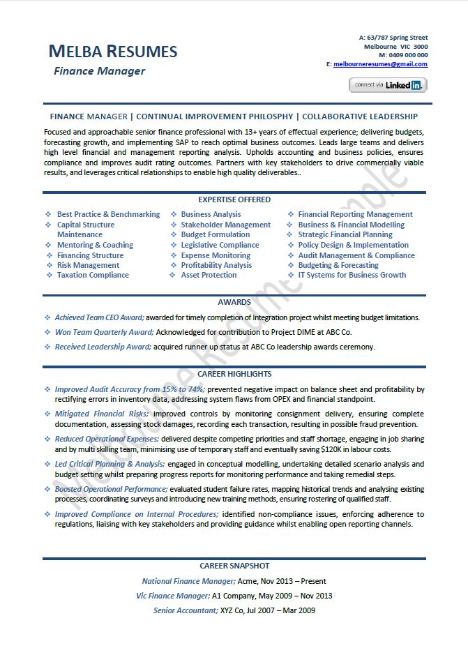 accounting resume
